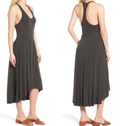 Hinge Grey Racerback Midi Dress Large
