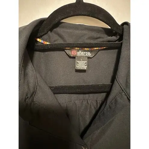 Sherpa Adventure Gear Black Cap Sleeve Button Up Dress Size Large