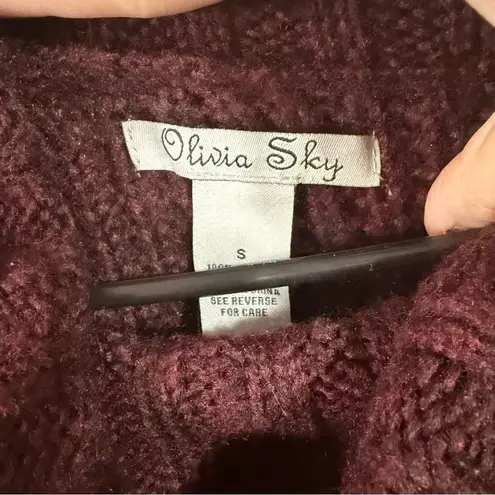 Olivia Sky  Burgundy Sweater with Cowl Neck