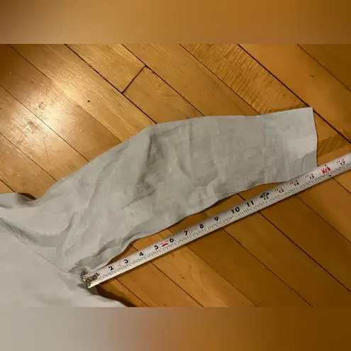 Calypso St. Barth Blue Linen Collared V-neck Top