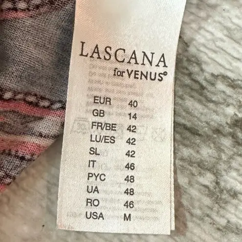 Lascana for Venus Boho Geometric Print Short Sleeve Size Medium Dress Blue