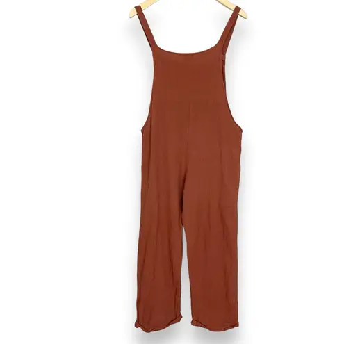 Overalls Slouchy Kaya Wear Relaxed Fit Brown Women Sz Medium Rolled Cuff Cotton