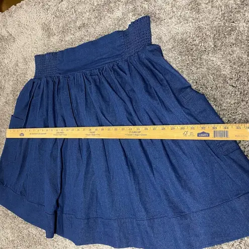 Gold Flava Women Super Plus 30 Denim Skirt Flare Side Pockets Pull On Stretch Size undefined