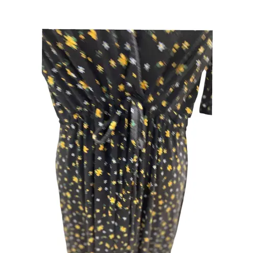 Asos Maternity Ditsy Floral Print Short Sleeve Maxi Dress Black Size 10 Bohemian