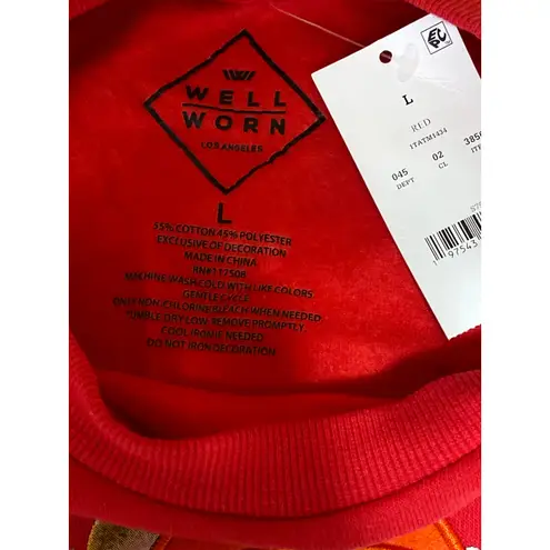 Well Worn NEW LA Women's Red Party Animal Dog Christmas Sweatshirt Top Size L