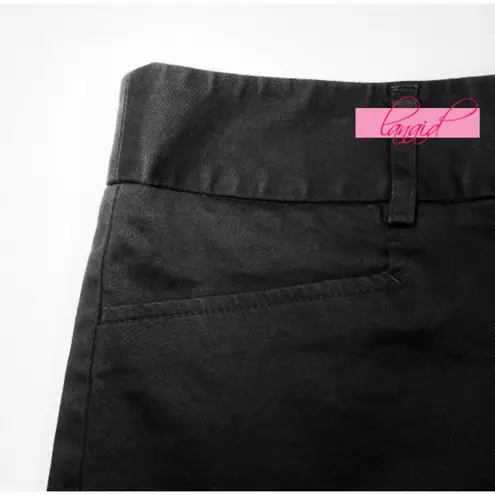 EXPRESS Editor Shorts Black Cuffed Hems Structured Distressed Business Casual 4