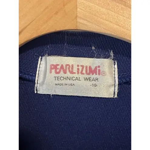Pearl Izumi Quarter Zip Jacket Womens Size 10 Medium Blue Long Sleeve Stretch
