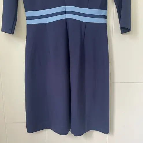 Draper James NWT Solid Persley Pointe Knee Length Dress Navy Nassau ~ Size S