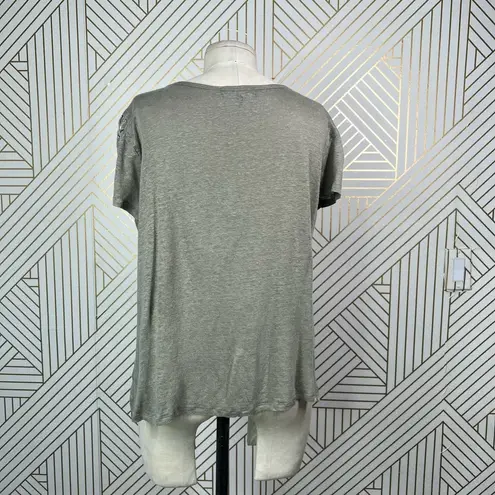 Generation Love  Linen Hugo Lace-Up T-Shirt Olive Green Size US Large