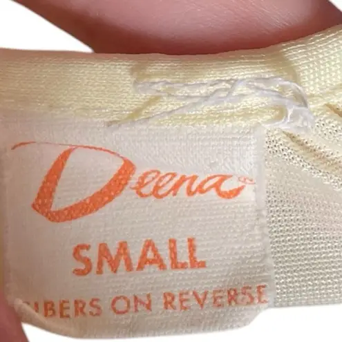 Deena Vintage 60s Yellow Lace Romantic Floral Ruffle Lingerie Midi Sleep Dress