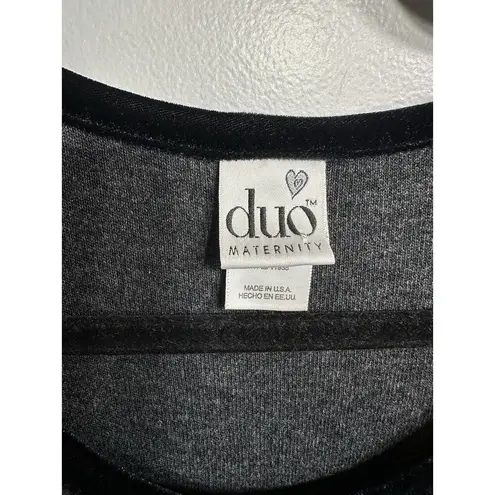 Motherhood MATERNITY DRESS BLACK VELVET/GRAY TIE BACK LONG MODEST SIZE XL