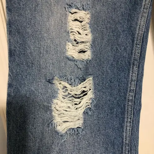 ZARA  distressed ripped jeans medium wash women's size 8 buttonfly high rise