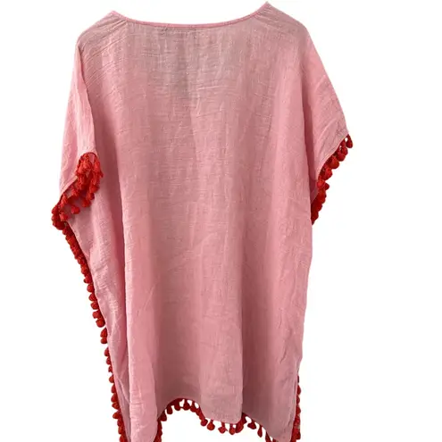 Tuckernuck Pomander Place Katie Caftan PomPom Cover Up Pink Size Small/ Medium