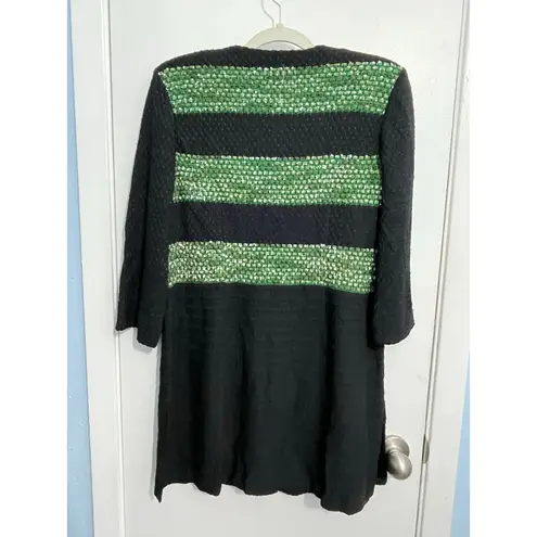 Ming Wang Jacket XS Black Green Tweed Gold Chains Holidays Preppy Twee NWOT