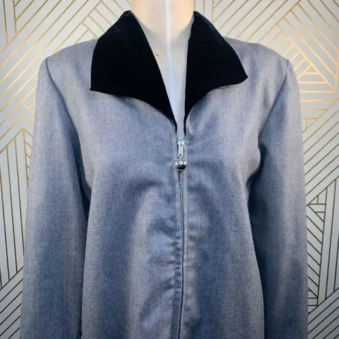 Henri Bendel Vintage Velvet Collar Zip Shift Dress