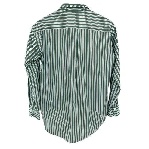 Rag and Bone  Women's Button Up Dress Shirt Striped 100% Cotton XSmall Green White