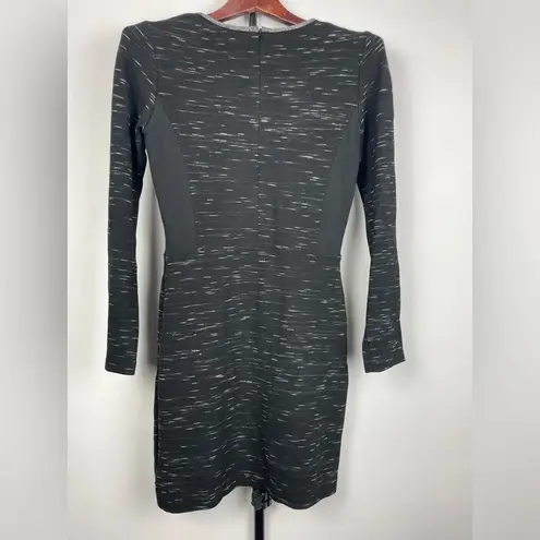 Scotch & Soda MAISON Scotch Charcoal Black Long Sleeve Fitted Mini Dress