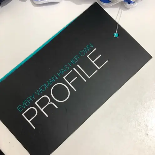 Profile by Gottex Fiesta Fold Over Ruffle Bikini Bottom Navy 8 NWT