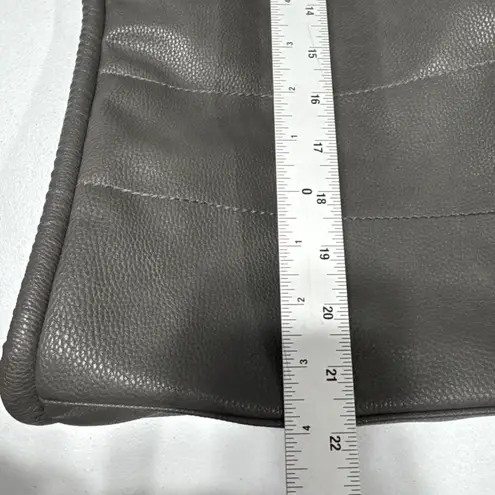 Neiman Marcus Tote Bag Dark Gray Faux Pebbled Vegan Leather Shoulder Purse Large