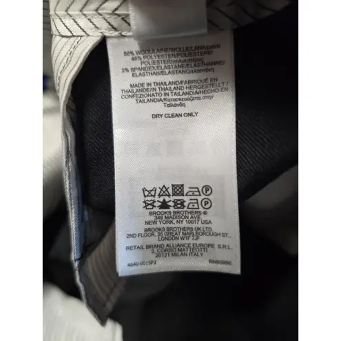 Brooks Brothers Red Fleece Wool Blend Dress Pants Black Gray Tuxedo Stripe Sz 6