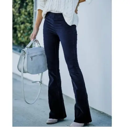 Newbury Kustom NWT Womens Dark Blue Jeans M Mid Rise Flare Stretch Wash Pull On