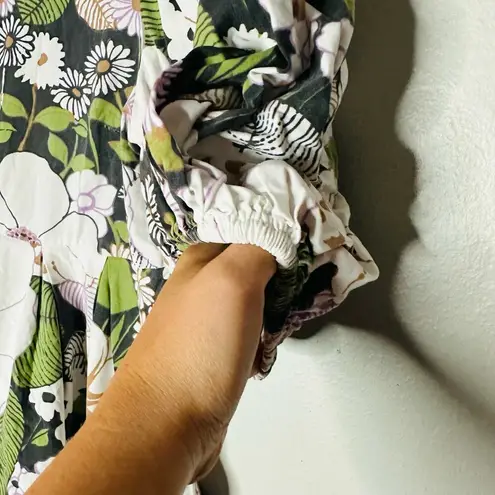 Maje Rafleur Large Floral Print Mini Puff Sleeve Baby Doll Mini Dress Size 40