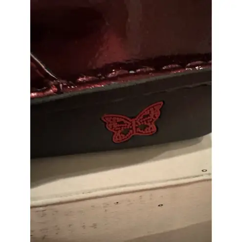 Alegria Leather Slip-On Mary Janes Faye Cherry Bomb Patent Size 37 US 7-7.5