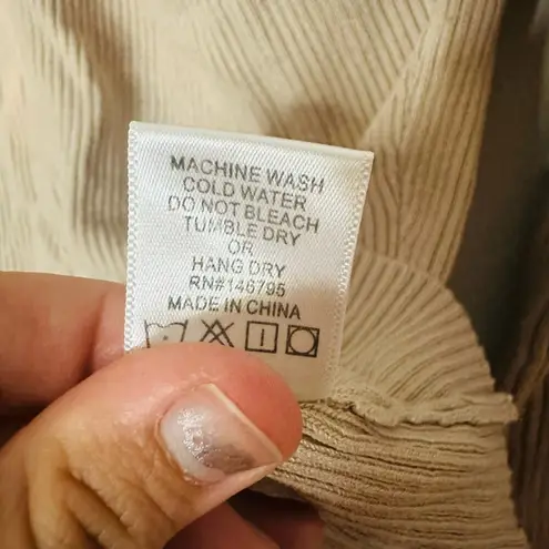 LOUNA Tan Beige Long Sleeves Top Cutout Sweater Size Large