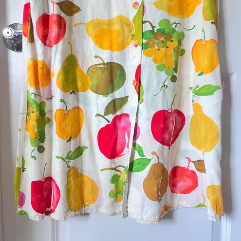Jams World Vintage Multicolour Fruit Print Sleeveless Midi Dress Size Small
