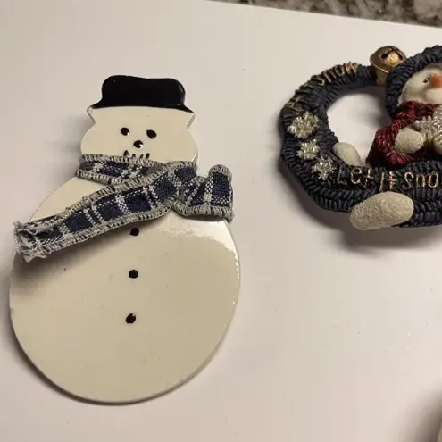 Lot Of 3 Snowmen Christmas Holiday Brooch Pins