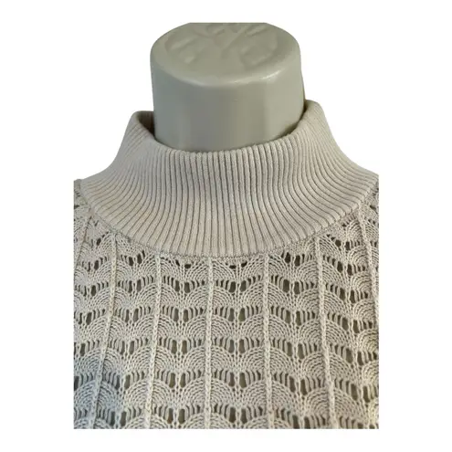 Ryegrass Open Knit Mock Neck Sweater NWT Women’s 1X Beige Lightweight Pullover