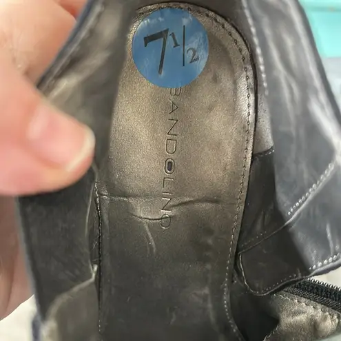 Bandolino  | Boots Womens 7.5 M Madyson Casual Side Zip Bootie Black Fabric Heels