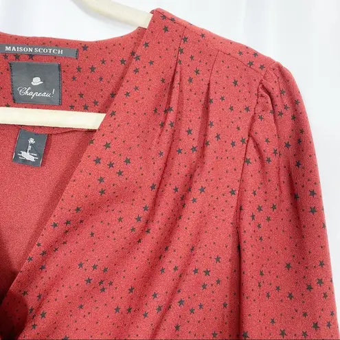 Scotch & Soda Maison Scotch Chapeau Star Print Mini Dress: Red