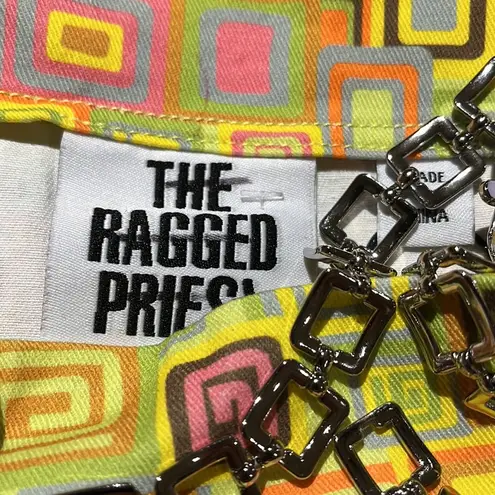 The Ragged Priest NWOT  THINKER SKIRT COTTON WITH CHAIN BELT MULTI 12