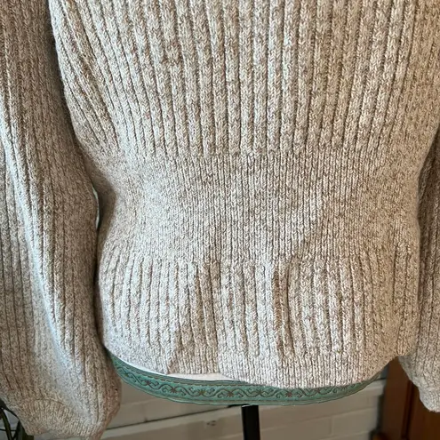 Donna Karan Heathered Crop Cardigan Camel Ivory