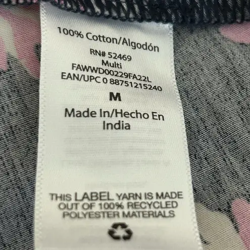 Free Assembly Long Sleeve Floral Dress Navy Blue Pink Size M