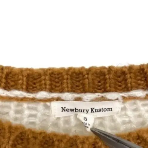 Newbury Kustom Chunky Oversized Sweater Knit Neutral Colorblock Granola Girl