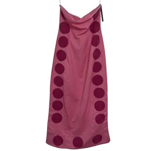 NEW NWT The Wolf Gang Filipa Embroidered Strapless Maxi Dress In Floss Pink Size XL