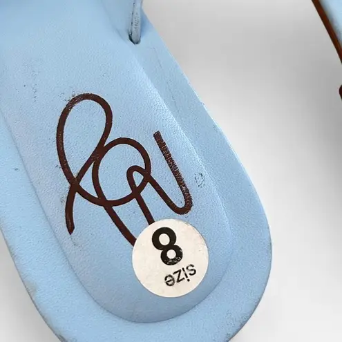 Mansur Gavriel Mignon baby blue pastel woven lambskin leather open toe Sandals 8