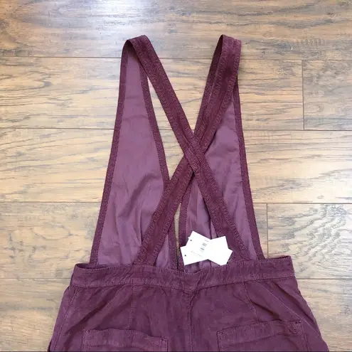 American Eagle  • burgundy corduroy overall shorts romper shortalls maroon romper