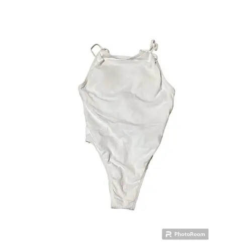 ANDIE NWT  Swim The Paloma Ribbed White One Piece Swimsuit Size L Tall