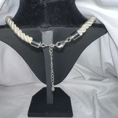 Beach/Sea Theme Charm Silk Cord Necklace Silver