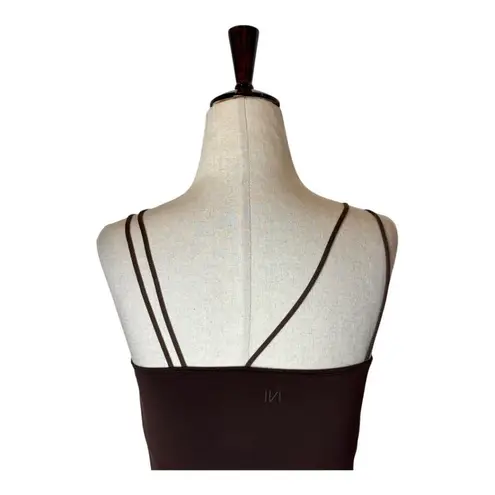 Moussy Vintage Tank Top Women XS Brown Asymmetric Strap Cut Off Camisole Cami