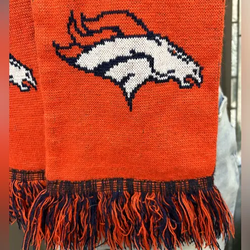 Forever Collectibles Denver Broncos NFL Navy & Orange Reversible Knit Scarf Blue