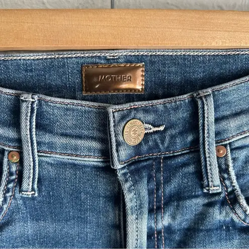 Mother Jeans The Insider Crop Step Chew Dancing On Coals Sz 24 Blue