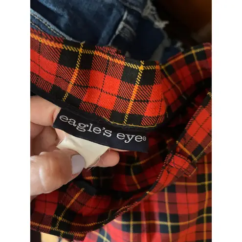 Vintage Eagles Eye scotch plaid, golf shorts, small Red