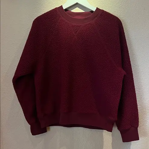 Everlane  Women’s Sherpa Sweatshirt Size XL Burgundy Maroon