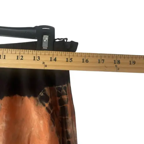 Forbidden Y2k Medium Black Tie Dye Sequin Floral Art Fairy Cotton Midi Skirt