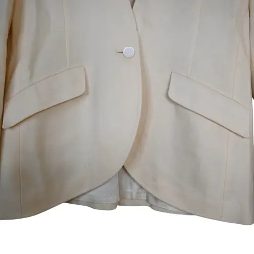 Pendleton Womens 12 100% Virgin Wool Fully Lined Cream Blazer