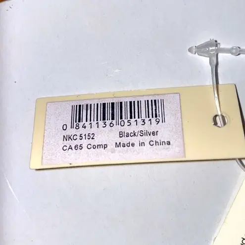 Amrita Singh Noho triangle statement necklace. Black/ silver with crystals. NWT.